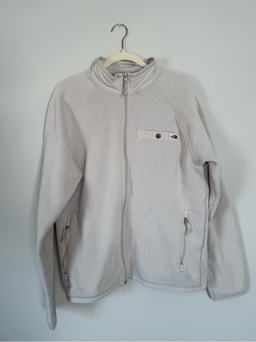 The North Face Pale Beige Fleece Full-Zip Jacket Men’s Size Medium